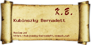 Kubinszky Bernadett névjegykártya