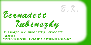 bernadett kubinszky business card